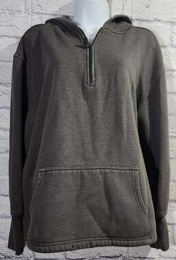 Lady Foot Locker Sport Gray 1/4 Zip Hoodie Large Lightweight Long Sleeves Soft